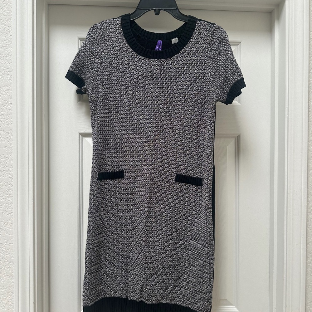 Seraphine Black and Gray Maternity Mini Dress